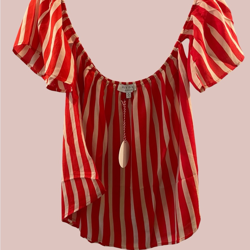 Hayden Bold Red and White Striped Blouse